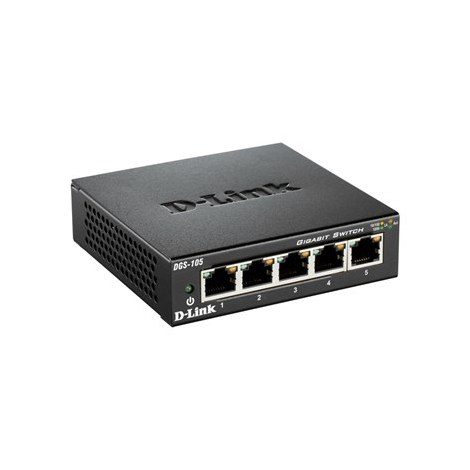 D-Link | Ethernet Switch | DGS-105/E | Unmanaged | Desktop | 10/100 Mbps (RJ-45) ports quantity | 1 Gbps (RJ-45) ports quantity - 2